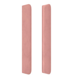 Tête de lit avec oreilles Rose 183x16x118/128 cm Velours
