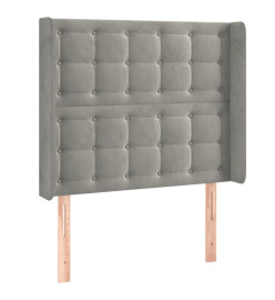 Tête de lit à LED Gris clair 93x16x118/128 cm Velours