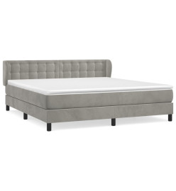 Lit à sommier tapissier et matelas Gris clair 180x200cm Velours