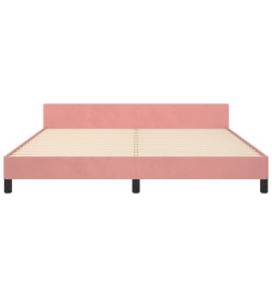 Cadre de lit avec tête de lit Rose 180x200 cm Velours