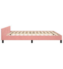 Cadre de lit avec tête de lit Rose 180x200 cm Velours