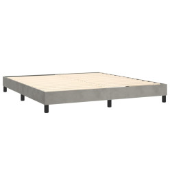Sommier tapissier matelas et LED Gris clair 180x200 cm Velours
