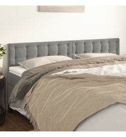 Têtes de lit 2 pcs Gris clair 90x5x78/88 cm Velours