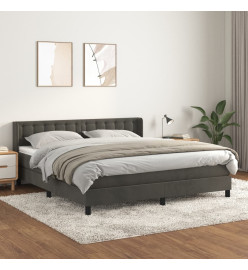 Lit à sommier tapissier et matelas Gris foncé 180x200cm Velours