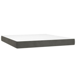 Lit à sommier tapissier et matelas Gris foncé 180x200cm Velours