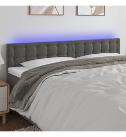 Tête de lit à LED Gris foncé 180x5x78/88 cm Velours