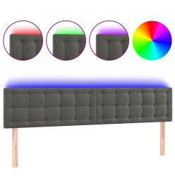 Tête de lit à LED Gris foncé 180x5x78/88 cm Velours