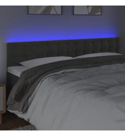 Tête de lit à LED Gris foncé 180x5x78/88 cm Velours