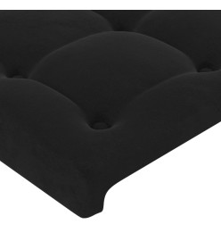 Tête de lit à LED Noir 200x5x118/128 cm Velours