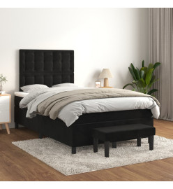 Lit à sommier tapissier avec matelas Noir 120x200 cm Velours