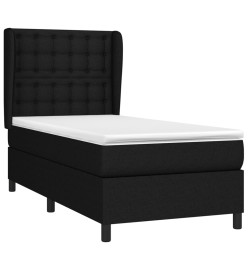 Lit à sommier tapissier avec matelas Noir 90x200 cm Tissu