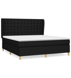 Lit à sommier tapissier avec matelas Noir 180x200 cm Tissu