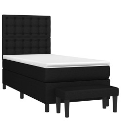 Lit à sommier tapissier avec matelas Noir 90x190 cm Tissu