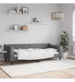 Lit de repos gris foncé 80x200 cm tissu