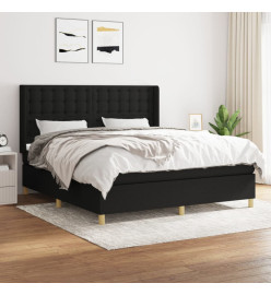 Lit à sommier tapissier avec matelas Noir 180x200 cm Tissu