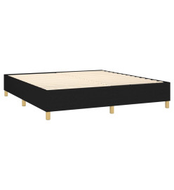Sommier tapissier avec matelas et LED Noir 180x200 cm Tissu