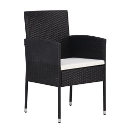 Chaises de jardin 4 pcs Résine tressée Noir