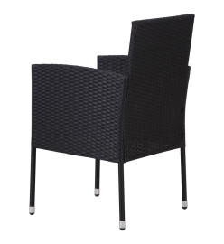 Chaises de jardin 4 pcs Résine tressée Noir