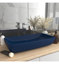 Lavabo de luxe rectangulaire Bleu foncé mat 71x38 cm Céramique