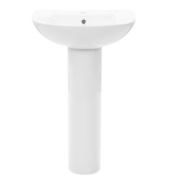 Lavabo autoportant avec socle Céramique Blanc 520x440x190 mm