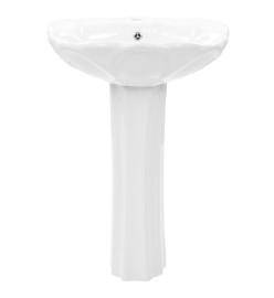 Lavabo autoportant avec socle Céramique Blanc 580x510x200 mm