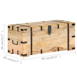 Coffre 90x40x40 cm Bois solide de manguier