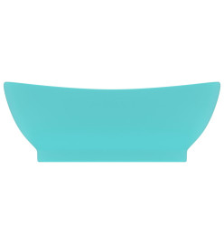 Lavabo ovale à trop-plein Vert clair mat 58,5x39 cm Céramique