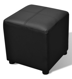 Set de banc de rangement en simili cuir Noir