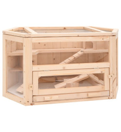 Cage à hamster 80x40x43 cm bois massif de sapin