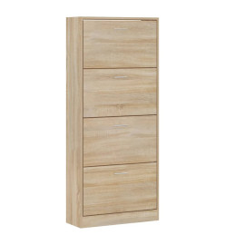 Armoire à chaussures Chêne sonoma 63x24x147cm Bois d'ingénierie