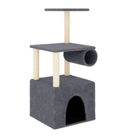 Arbre à chat avec griffoirs en sisal gris foncé 109,5 cm