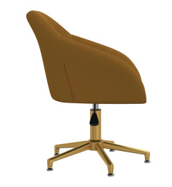 Chaise pivotante de bureau Marron Velours