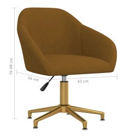 Chaise pivotante de bureau Marron Velours