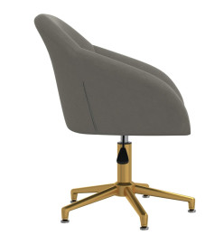 Chaise pivotante de bureau Gris foncé Velours