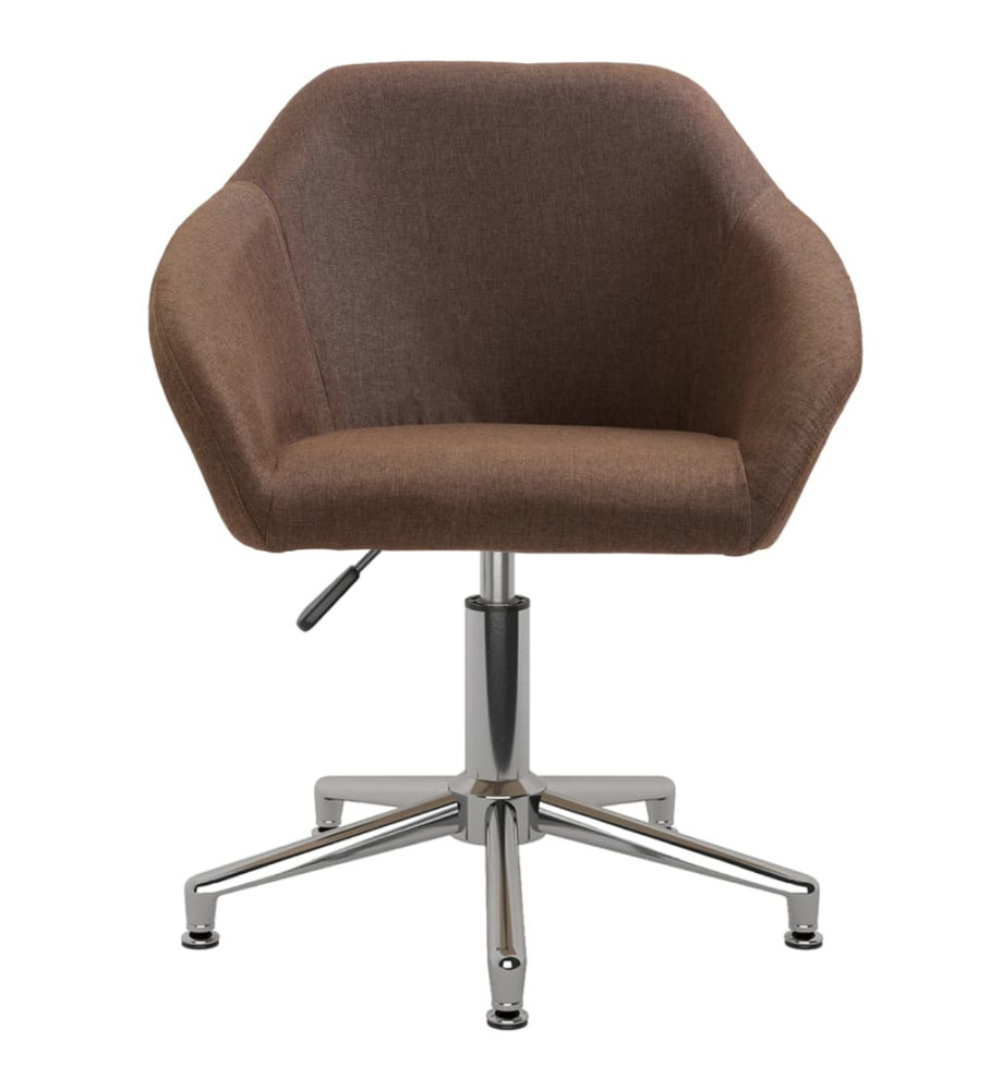 Chaise pivotante de bureau Marron Tissu