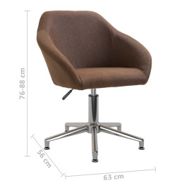 Chaise pivotante de bureau Marron Tissu