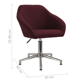 Chaise pivotante de bureau Violet Tissu