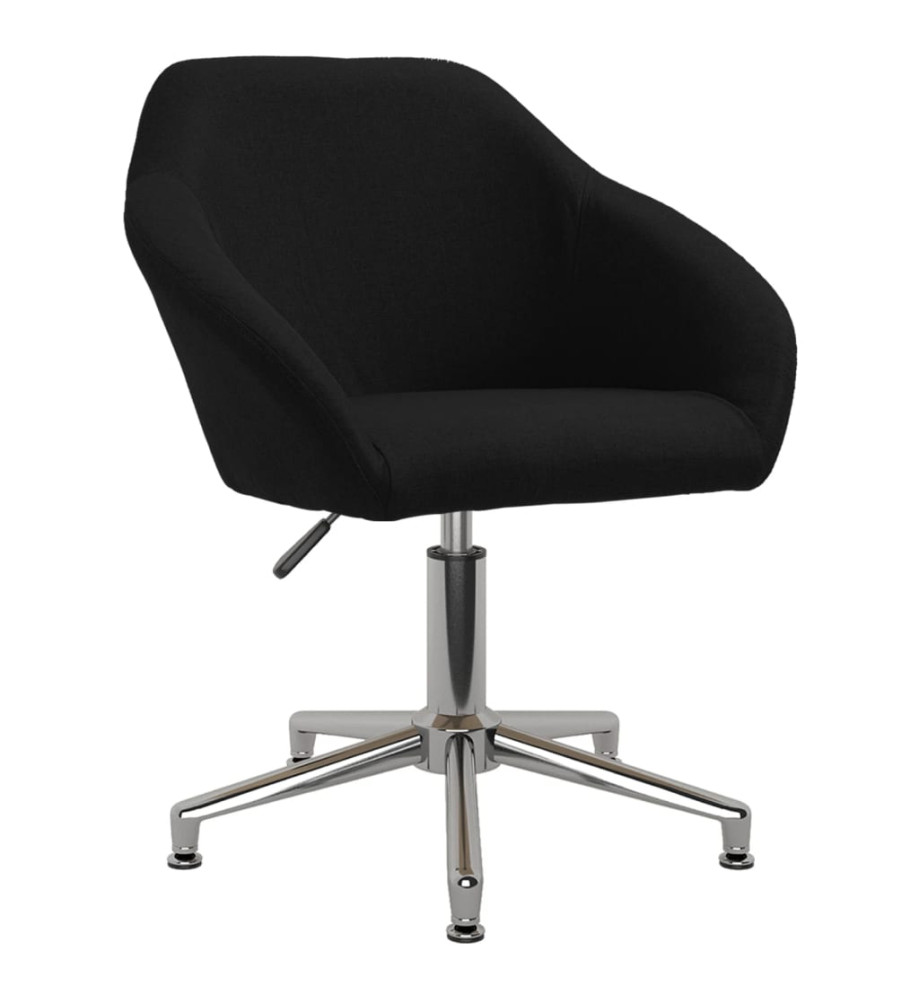 Chaise pivotante de bureau Noir Tissu