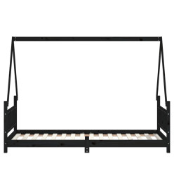 Cadre de lit pour enfants noir 80x200 cm bois de pin massif