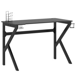 Bureau de jeu avec pieds en forme de K Noir 110x60x75 cm