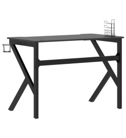 Bureau de jeu avec pieds en forme de K Noir 110x60x75 cm