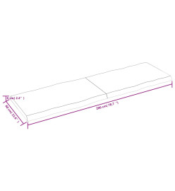 Dessus de table bois chêne massif traité bordure assortie