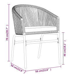 Ensemble de salle à manger de jardin 5 pcs Marron