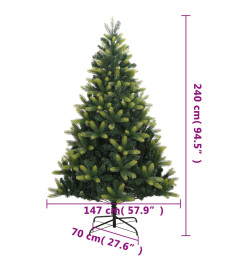 Sapin de Noël artificiel à charnières avec support 240 cm