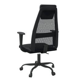 Chaise de bureau noir tissu en maille et similicuir