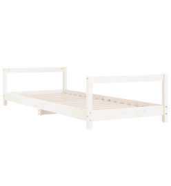 Cadre de lit pour enfants blanc 90x190 cm bois de pin massif