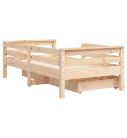 Cadre de lit enfant avec tiroirs 70x140 cm bois de pin massif