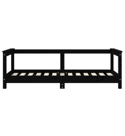 Cadre de lit pour enfant noir 70x140 cm bois de pin massif