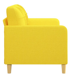 Canapé à 2 places Jaune clair 140 cm Tissu