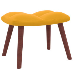 Chaise à bascule avec repose-pied Jaune moutarde Velours